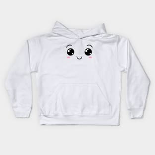 Happy kawaii smiley face Kids Hoodie